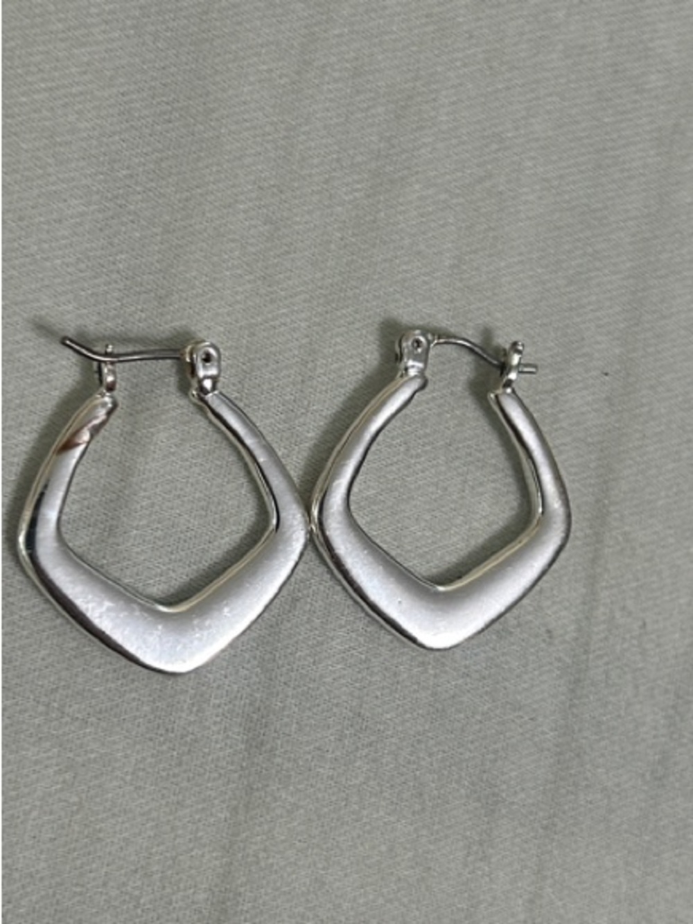 Silver Geometric Hoop Earrings - Unbranded
